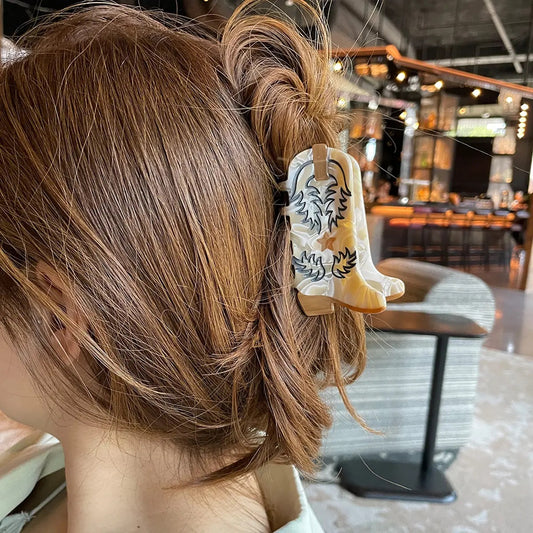 Boot Hair Claw Clip