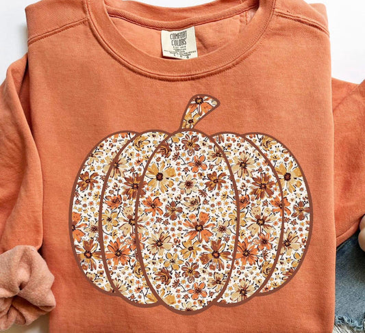 Floral Pumpkin Fall Shirt