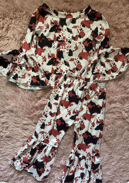 Boho Ruffle Bell Sleeve & Flare Pants Set